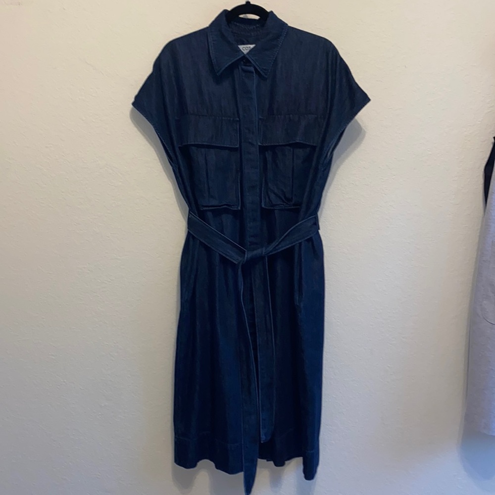 COS denim cargo midi dress M/10